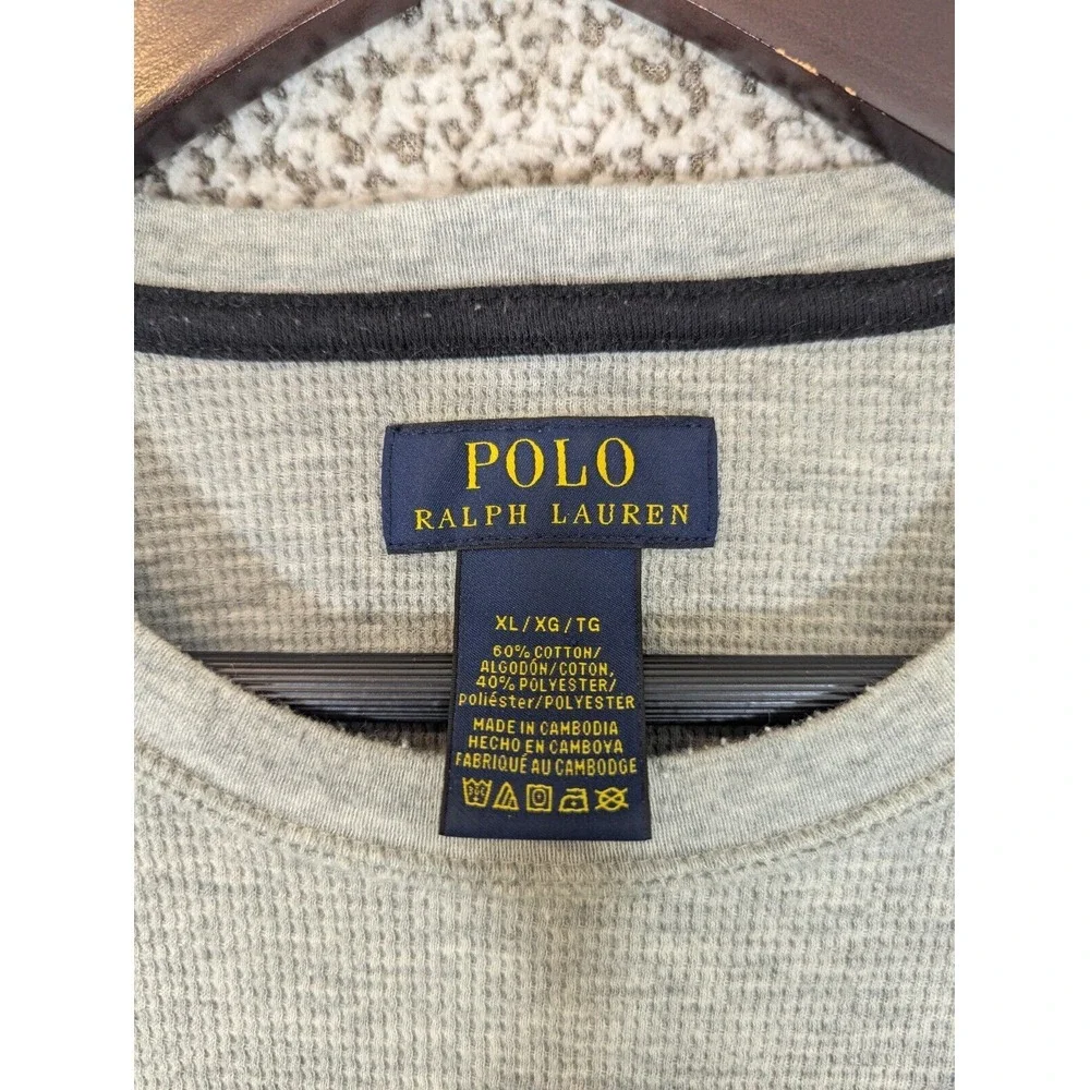 Polo Ralph Lauren Thermal Knit Long Sleeve T-Shirt‎ Men's XL Grey Baselayer